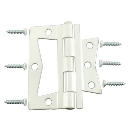 MIDWEST FASTENER 3" White Steel Non-Mortise Hinges 2PK 37381